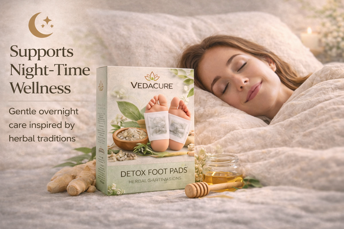 Vedacure 100% Herbal & Gentle Ingredient Detox Foot Pads (BUY 10 GET 10 FREE )