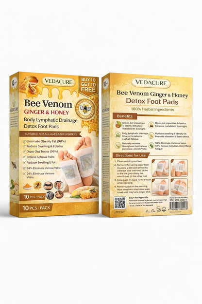 Vedacure Bee Venom Ginger & Honey Detox Pads ( BUY 10 GET 10 FREE )