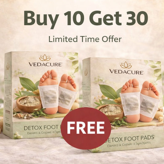Veda cure 100% Herbal & Gentle Ingredient Detox Foot Pads (BUY 10 GET 20 FREE / PACK of 30)